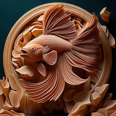 3D модель Корона хвостата бойова риба риба (STL)